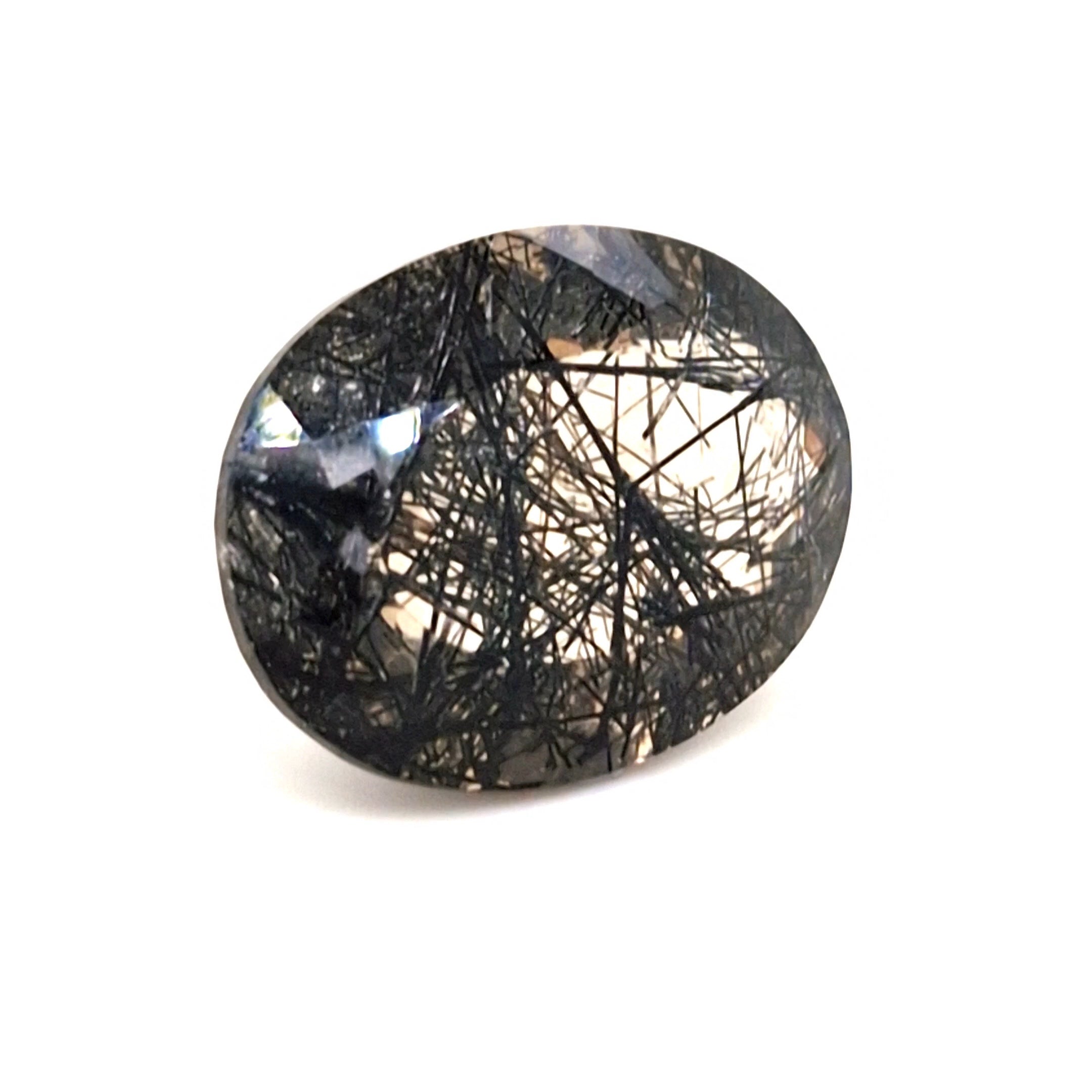 Natural Black Rutile Faceted | Oval | 26x20mm