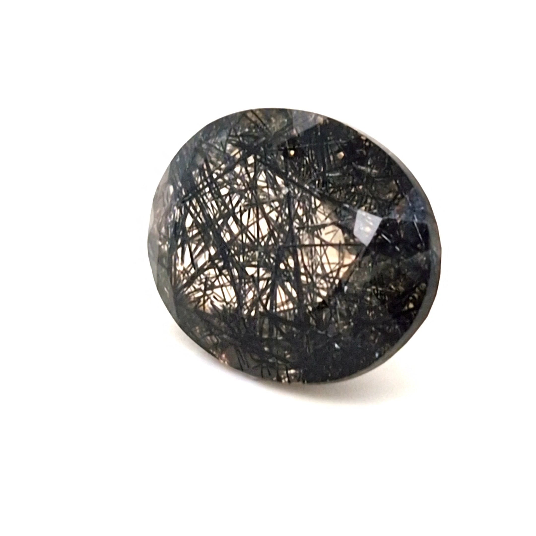 Natural Black Rutile Faceted | Oval | 26x20mm