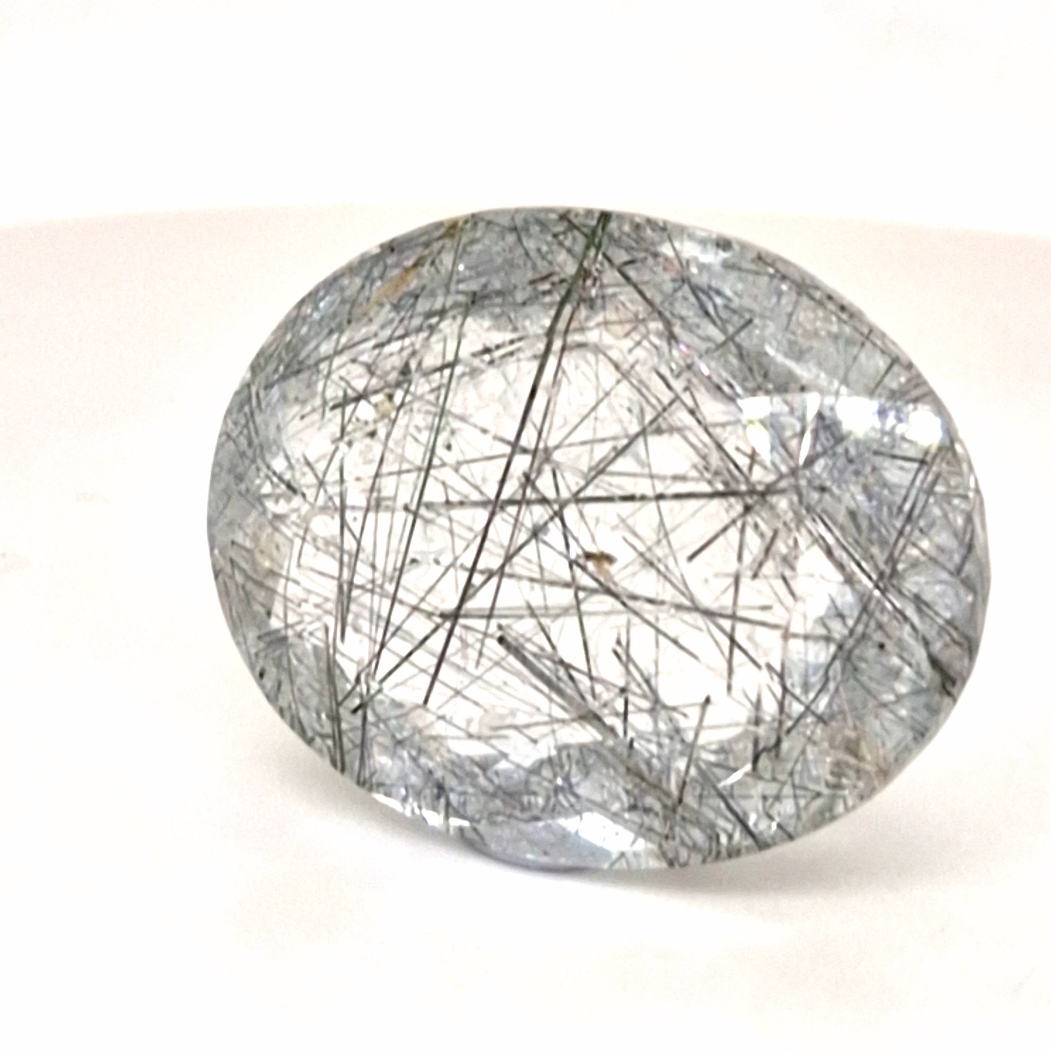 Natural Black Rutile Faceted | Oval | 31x24mm