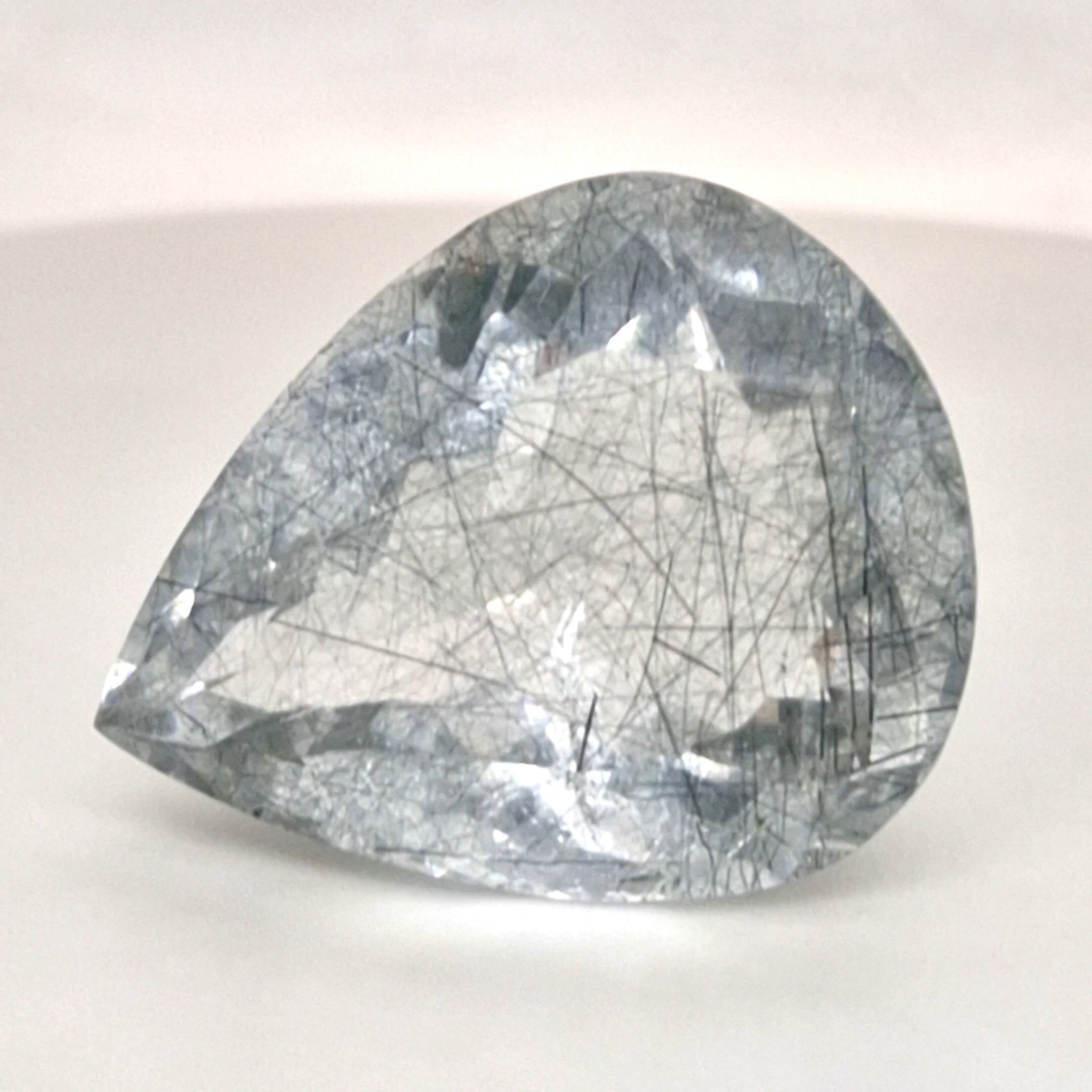 Natural Black Rutile Faceted | Pear | 32x26mm