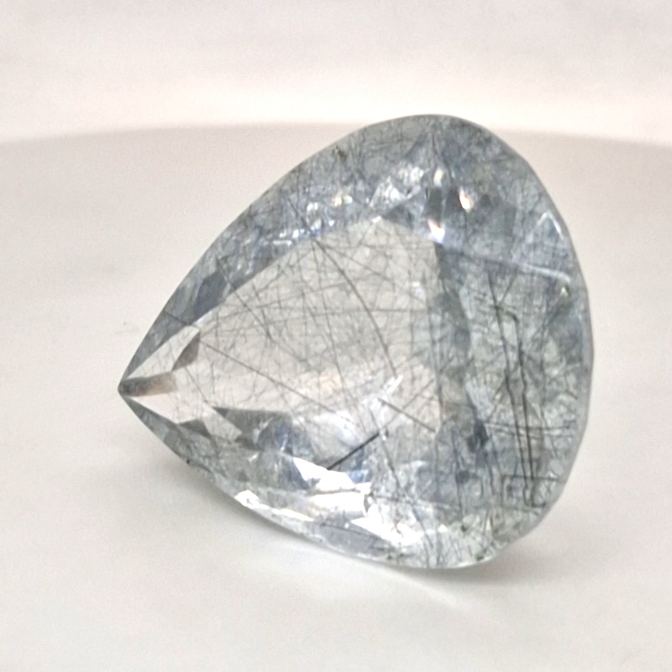 Natural Black Rutile Faceted | Pear | 32x26mm