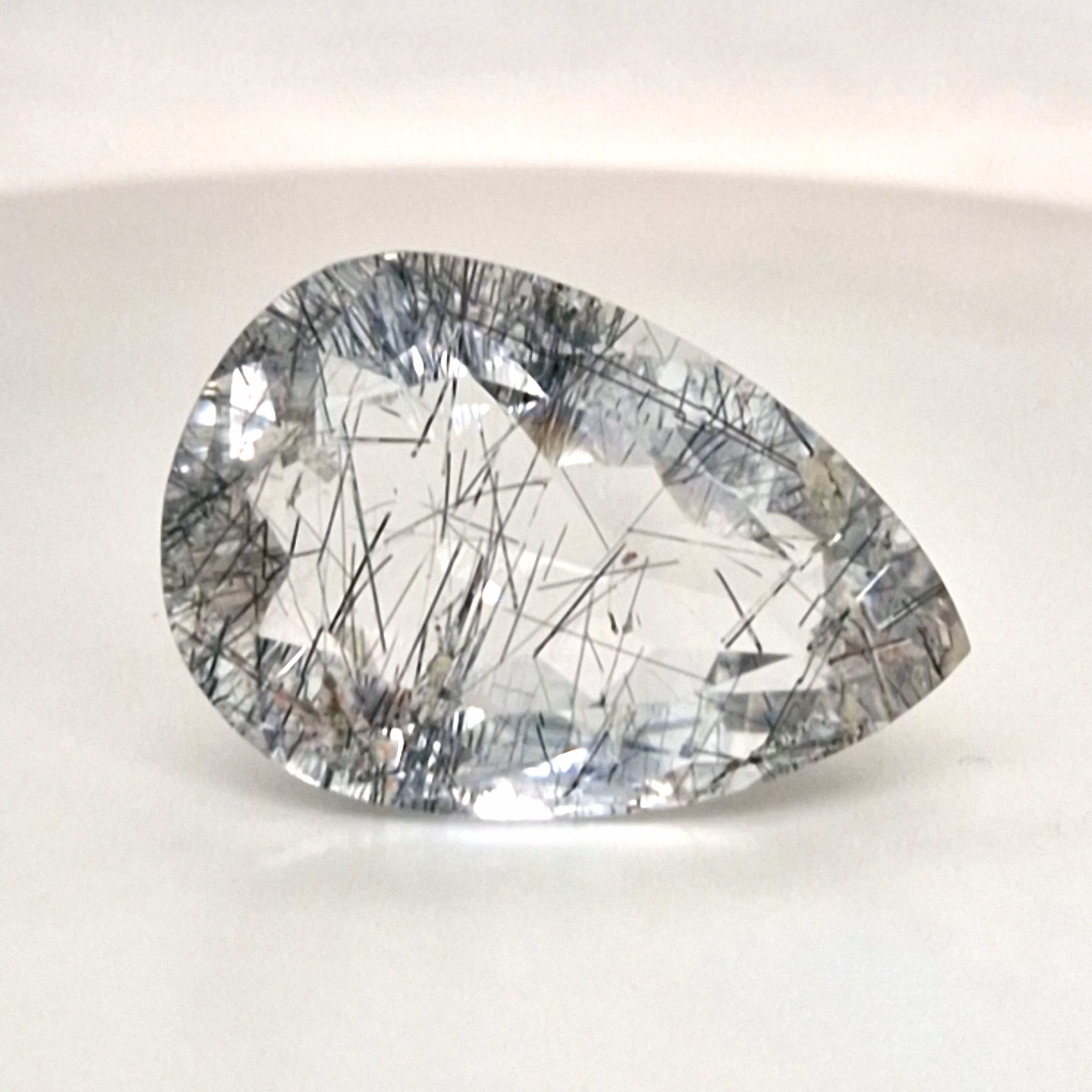 Natural Black Rutile Faceted | Pear | 30x20mm