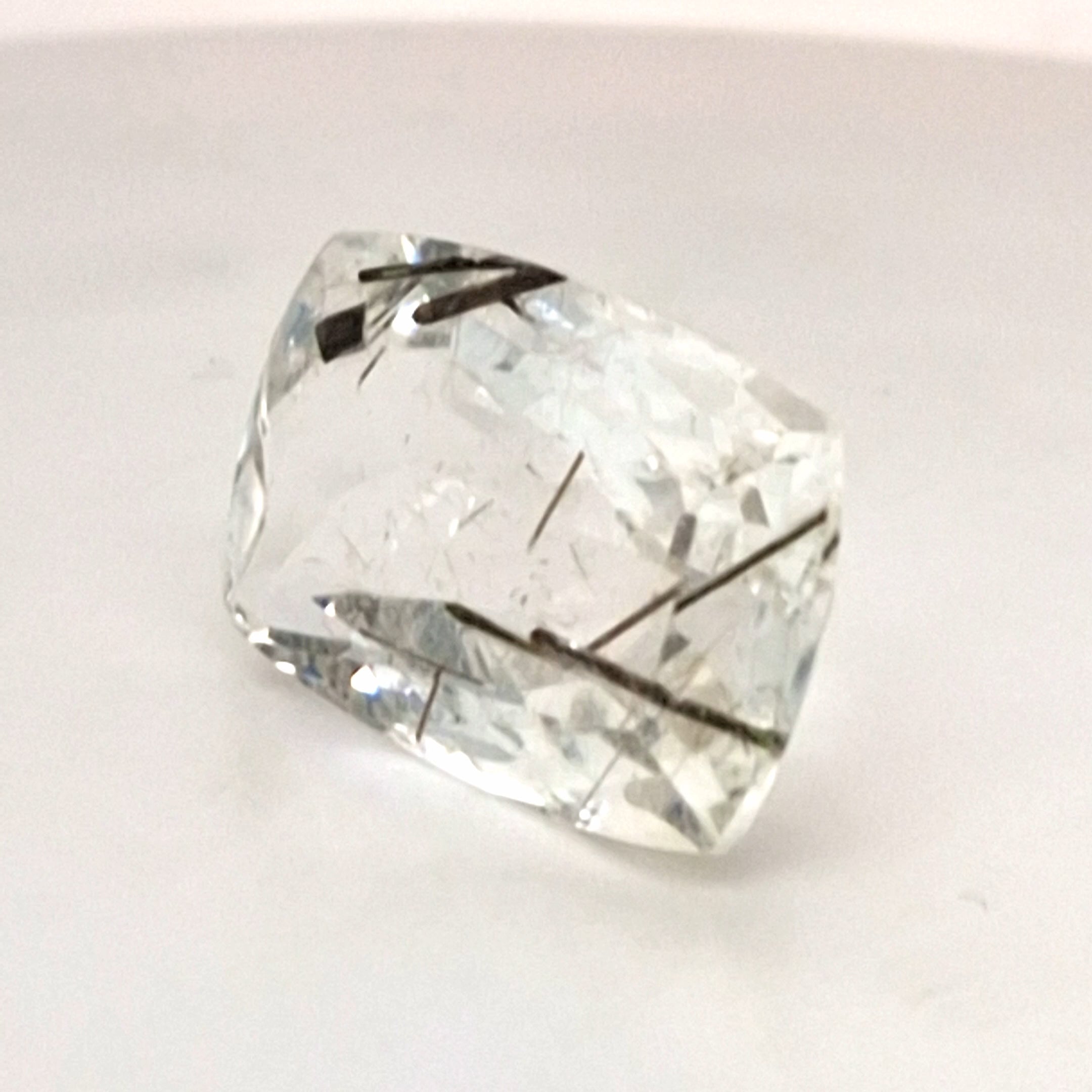 Natural Black Rutile Faceted | Rectangle| 24x16mm