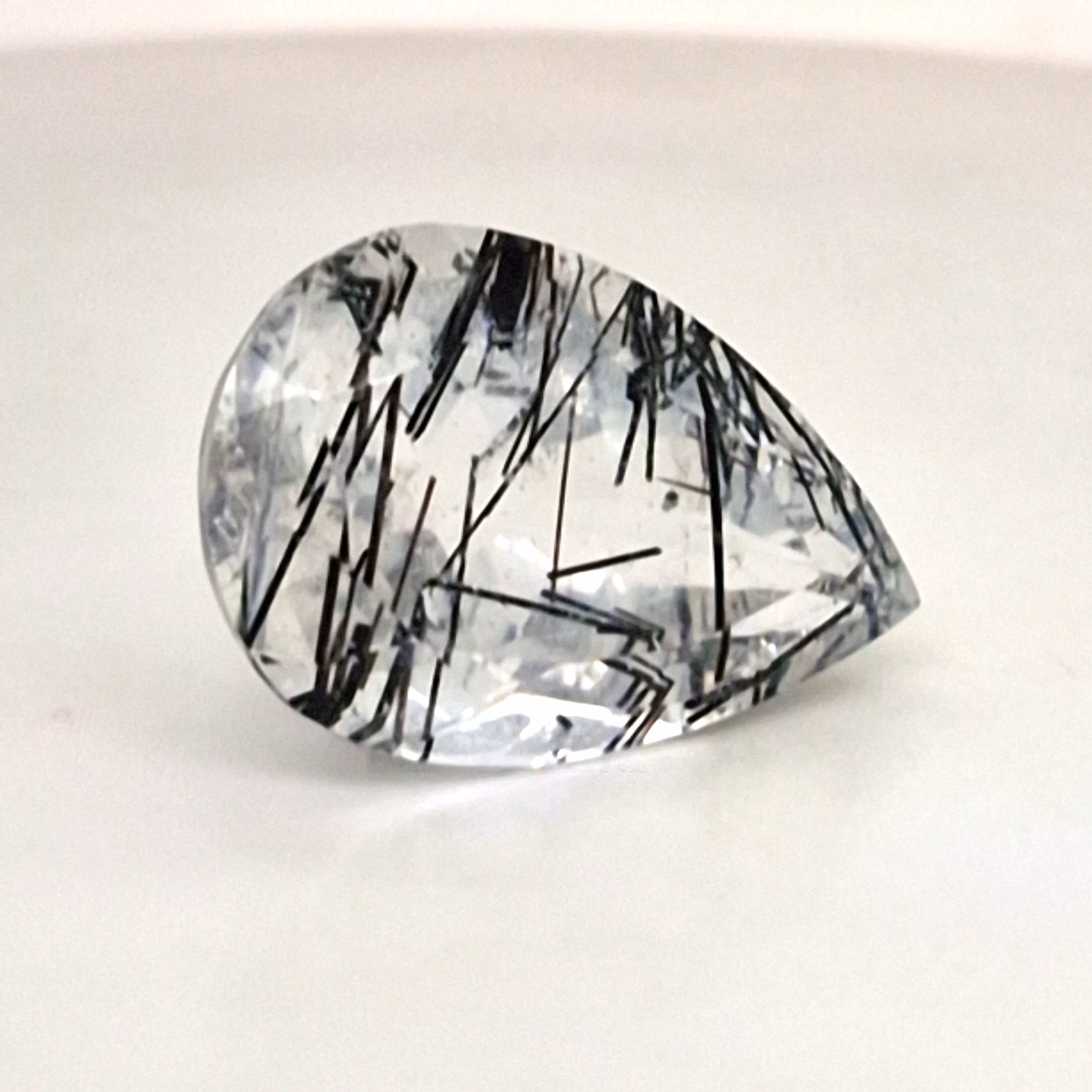 Natural Black Rutile Faceted | Pear | 25x17mm