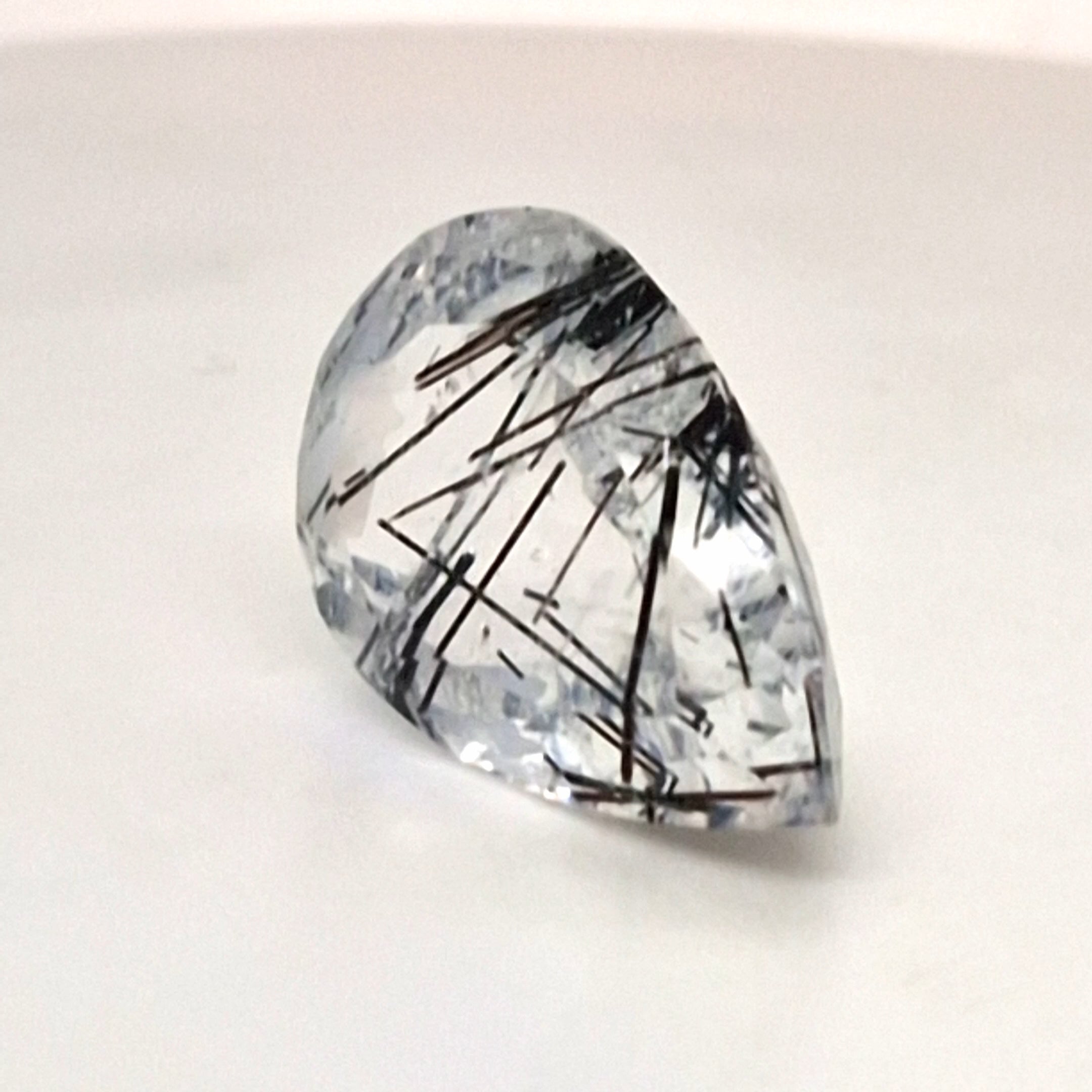 Natural Black Rutile Faceted | Pear | 25x17mm