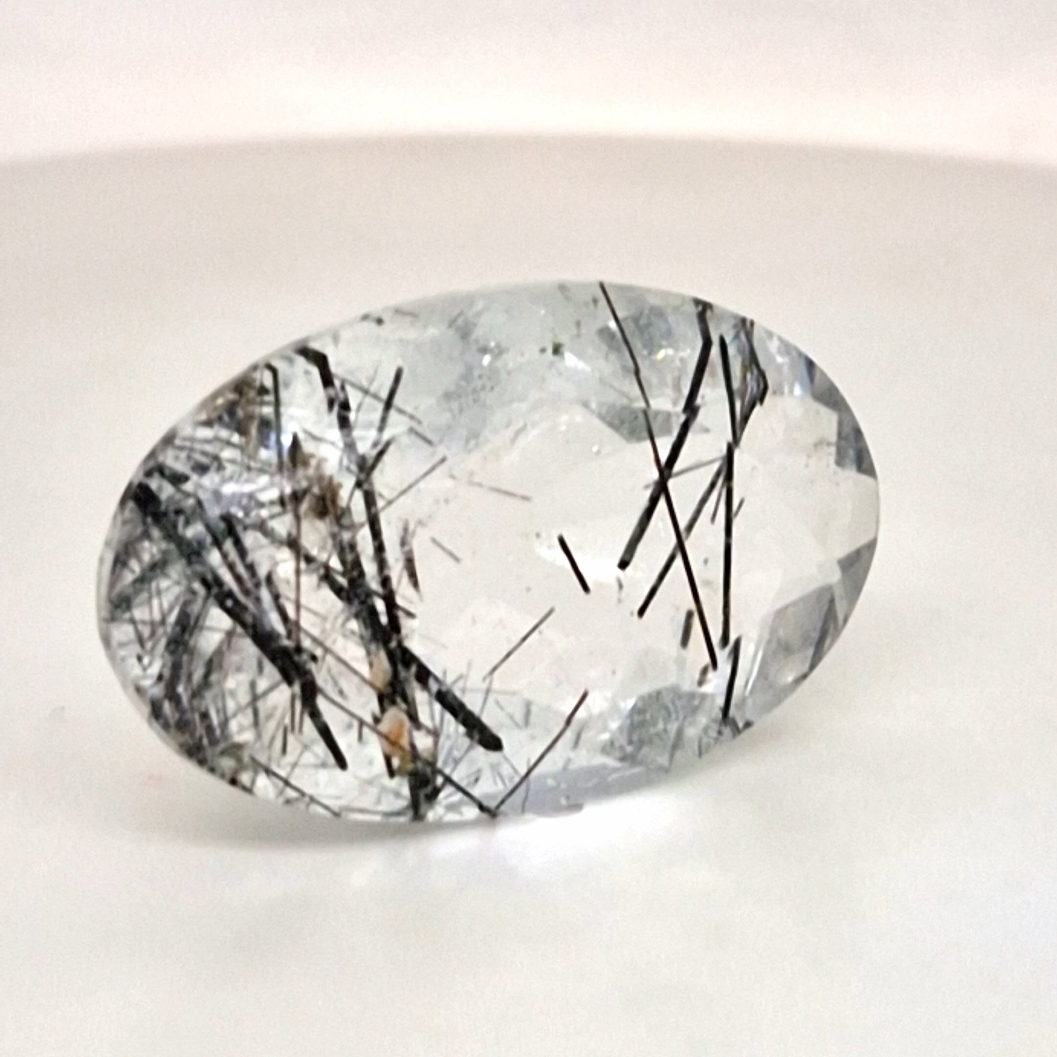 Natural Black Rutile Faceted | Oval | 30x18mm