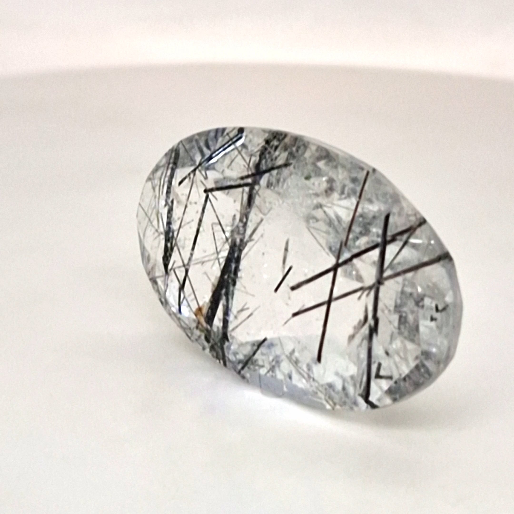 Natural Black Rutile Faceted | Oval | 30x18mm