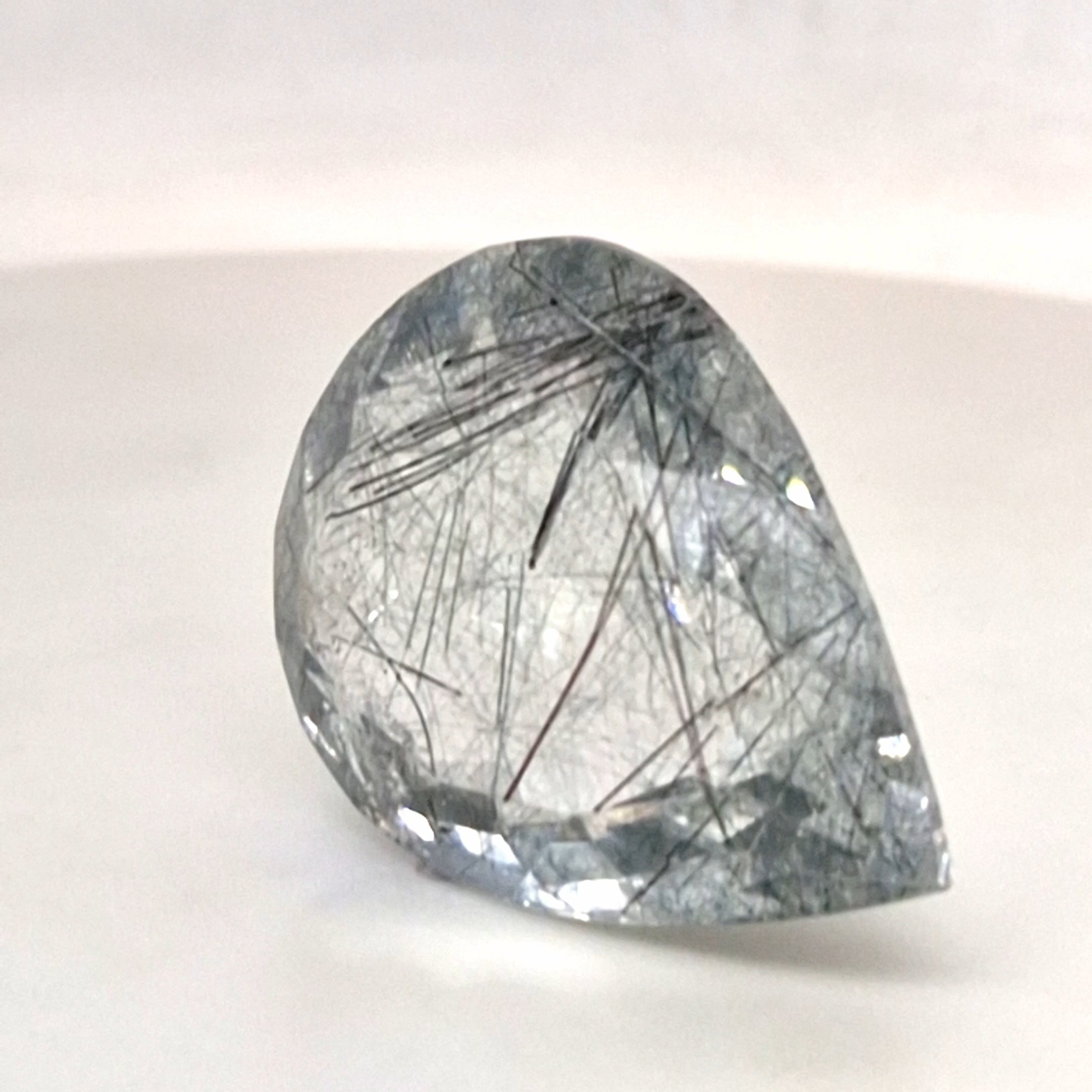 Natural Black Rutile Faceted | Pear | 32x24mm