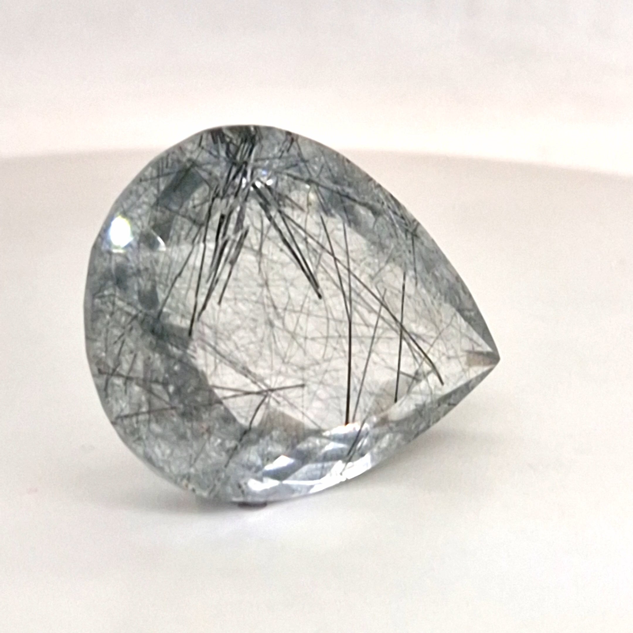 Natural Black Rutile Faceted | Pear | 32x24mm