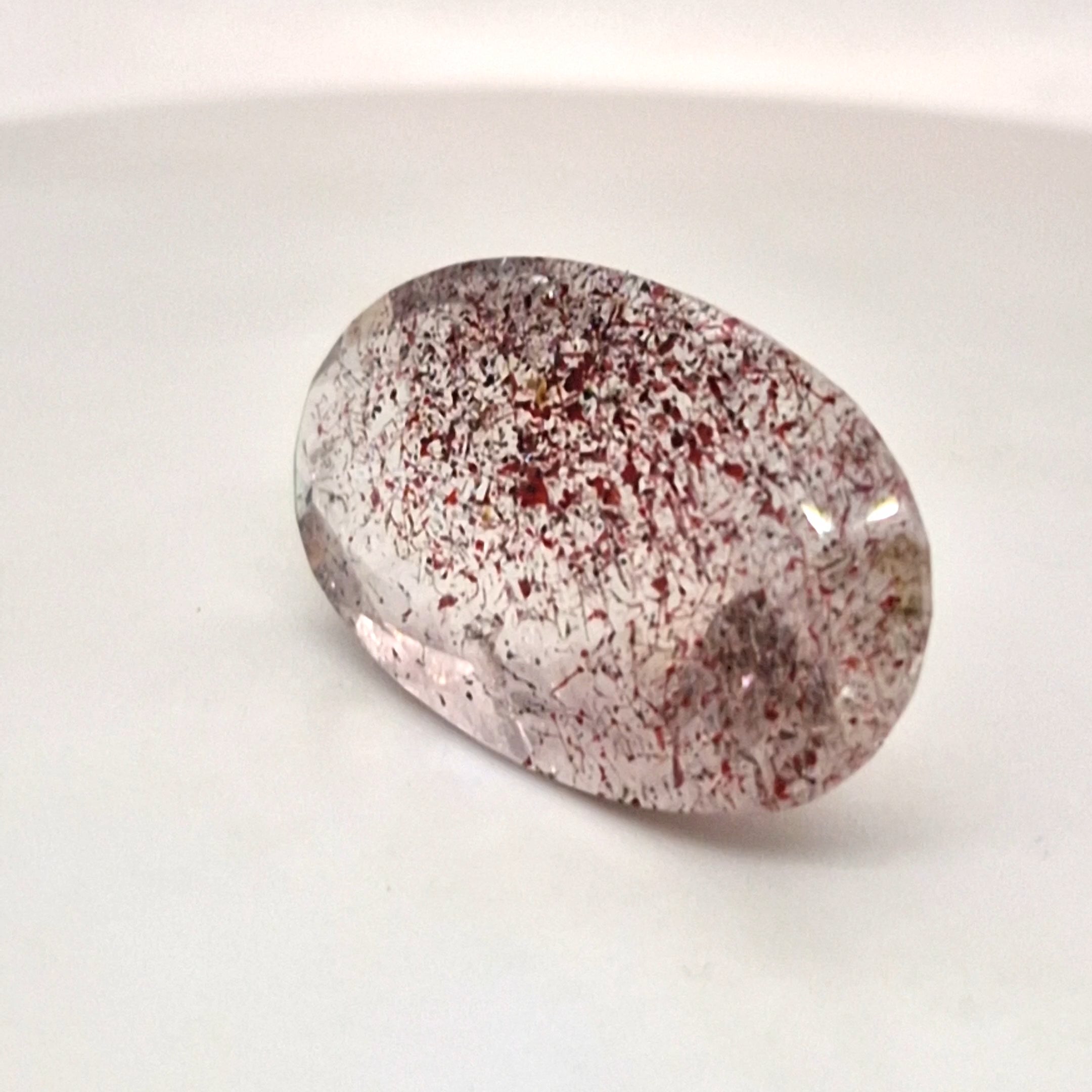 Natural Super Seven Quartz Faceted | Oval| Size: 32x18mm