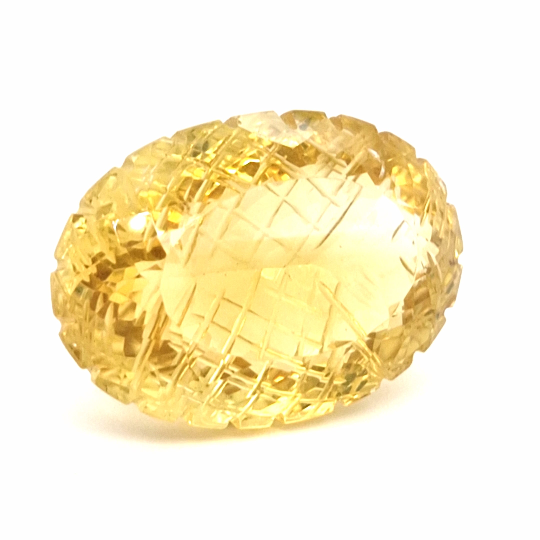 Natural Lemon Quartz Carved | Oval | 34x25mm