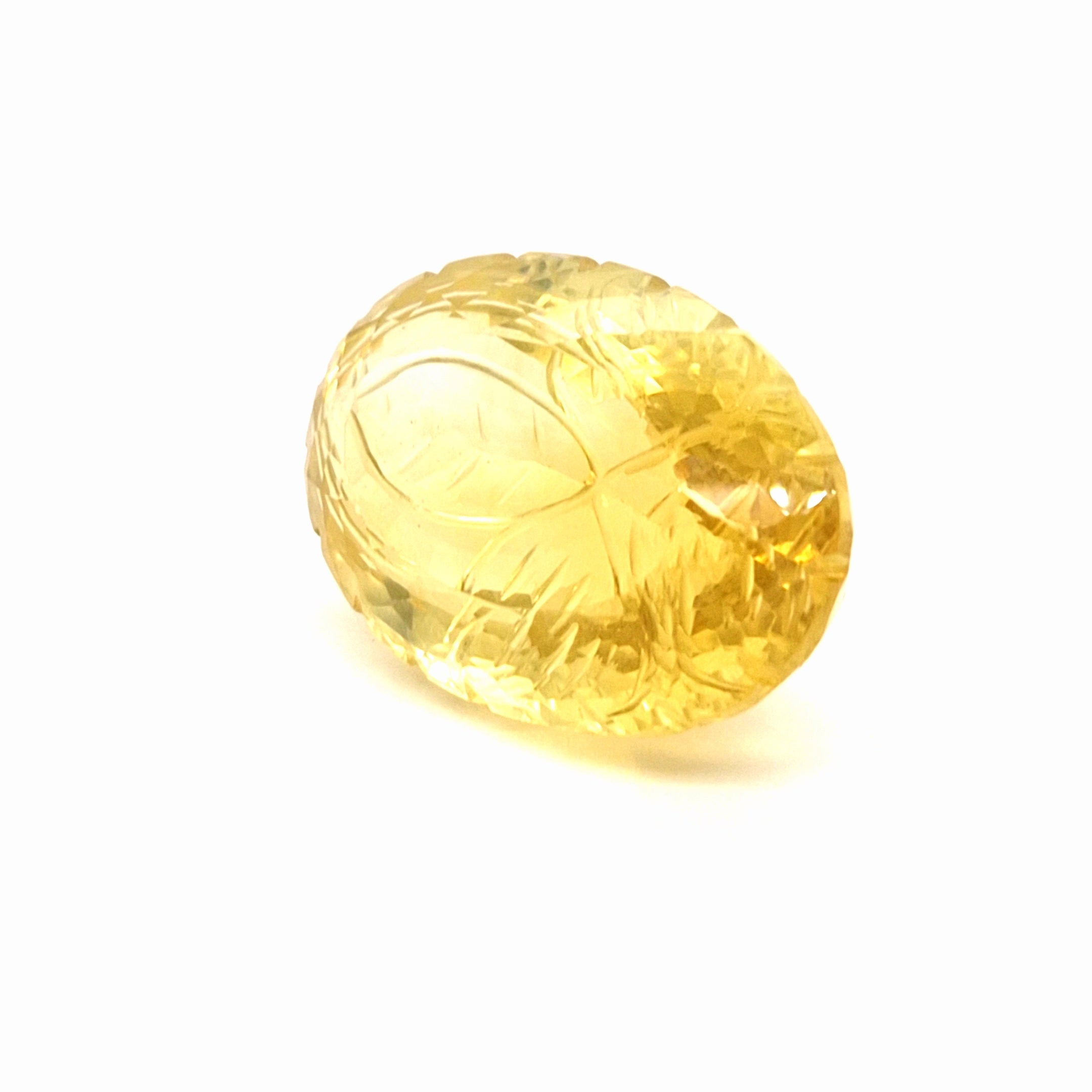 Natural Lemon Quartz Carved | Oval | 35x24mm