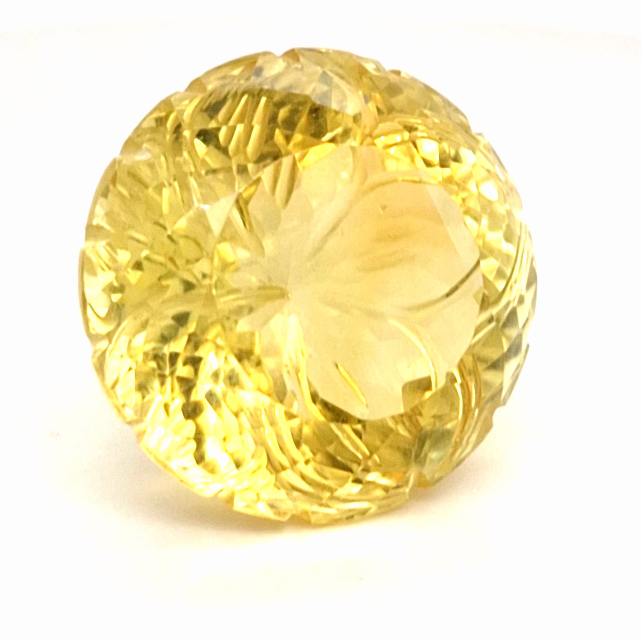 Natural Lemon Quartz Carved | Round | 25mm