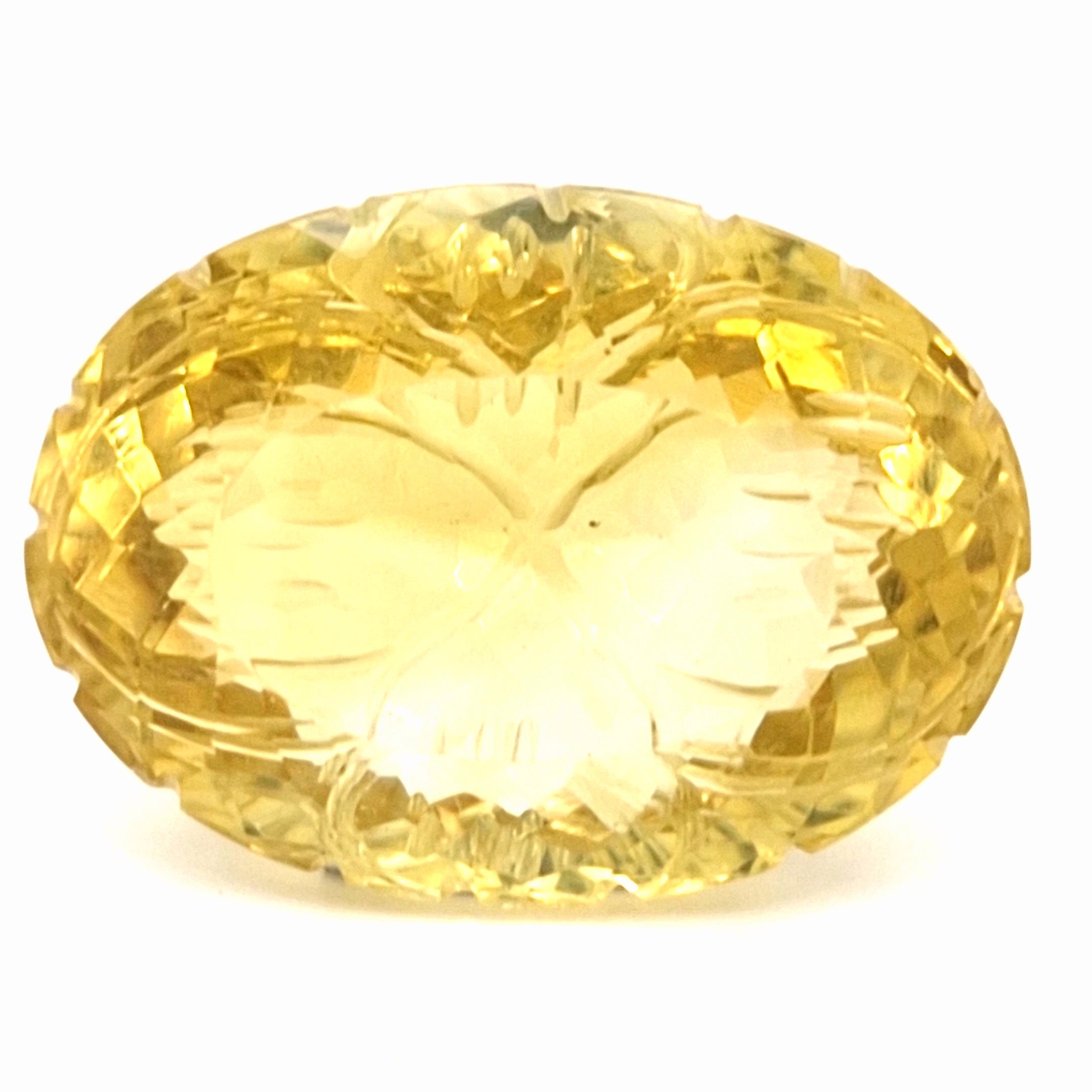 Natural Lemon Quartz Carved | Oval | 31x23mm