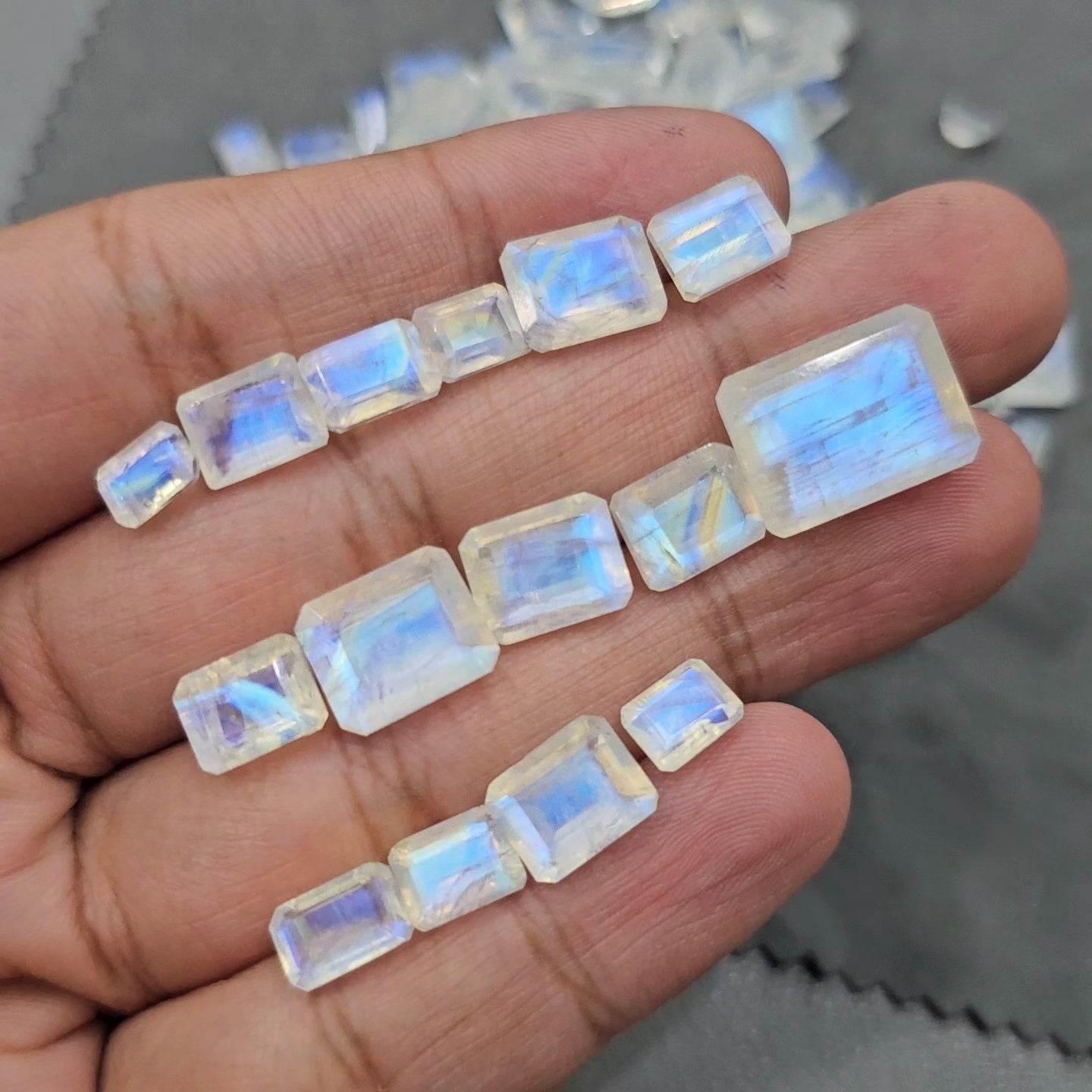 10 Pcs Faceted Moonstone Octagon | 8mm to 12mm sizes - The LabradoriteKing