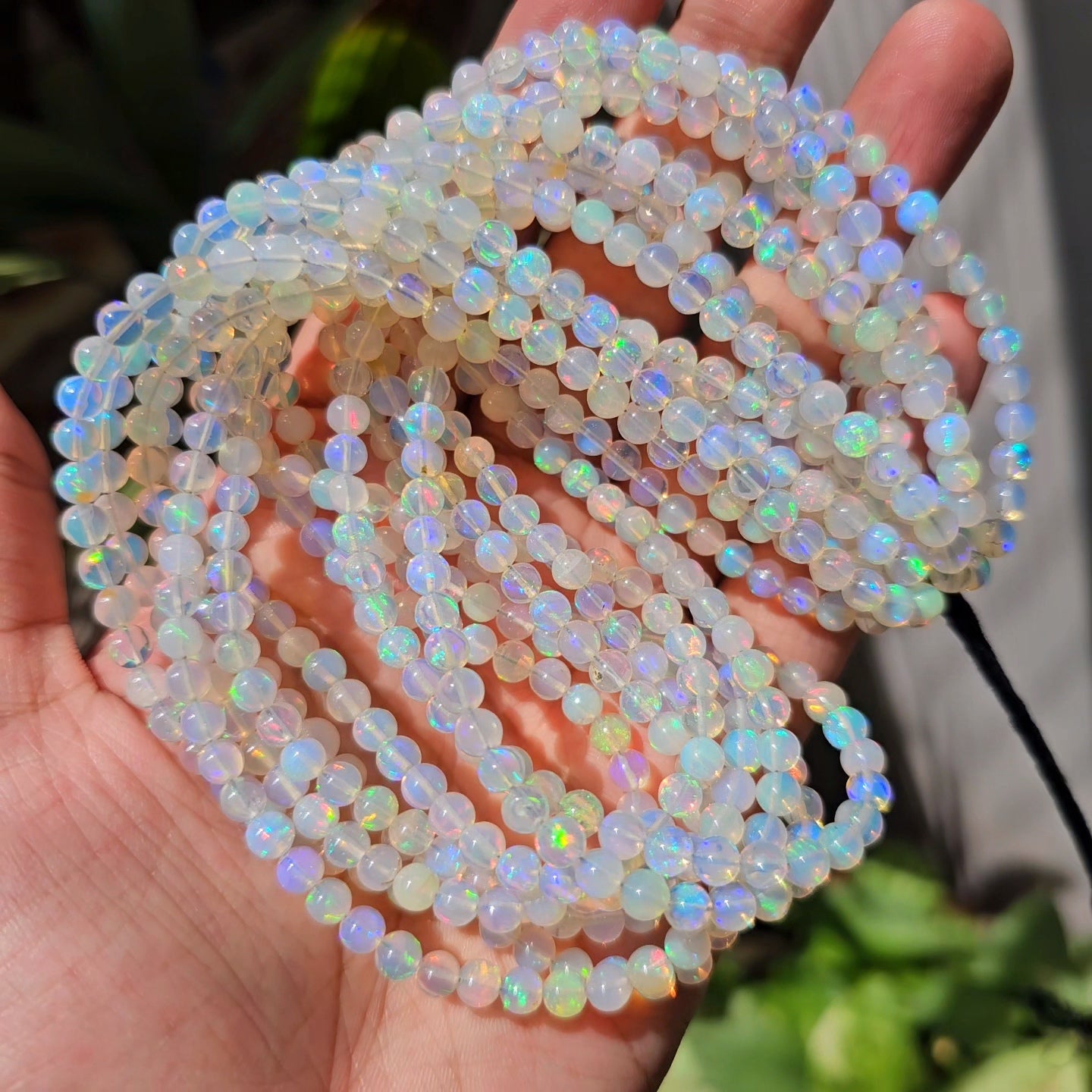 1 String of Opal sphere Beads | 17" Inches Balls - The LabradoriteKing