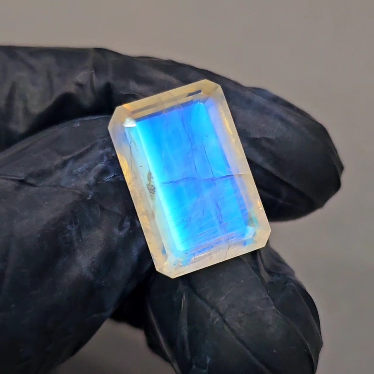 Natural Rainbow Moonstone from India Faceted | Rectangle | 18x12mm