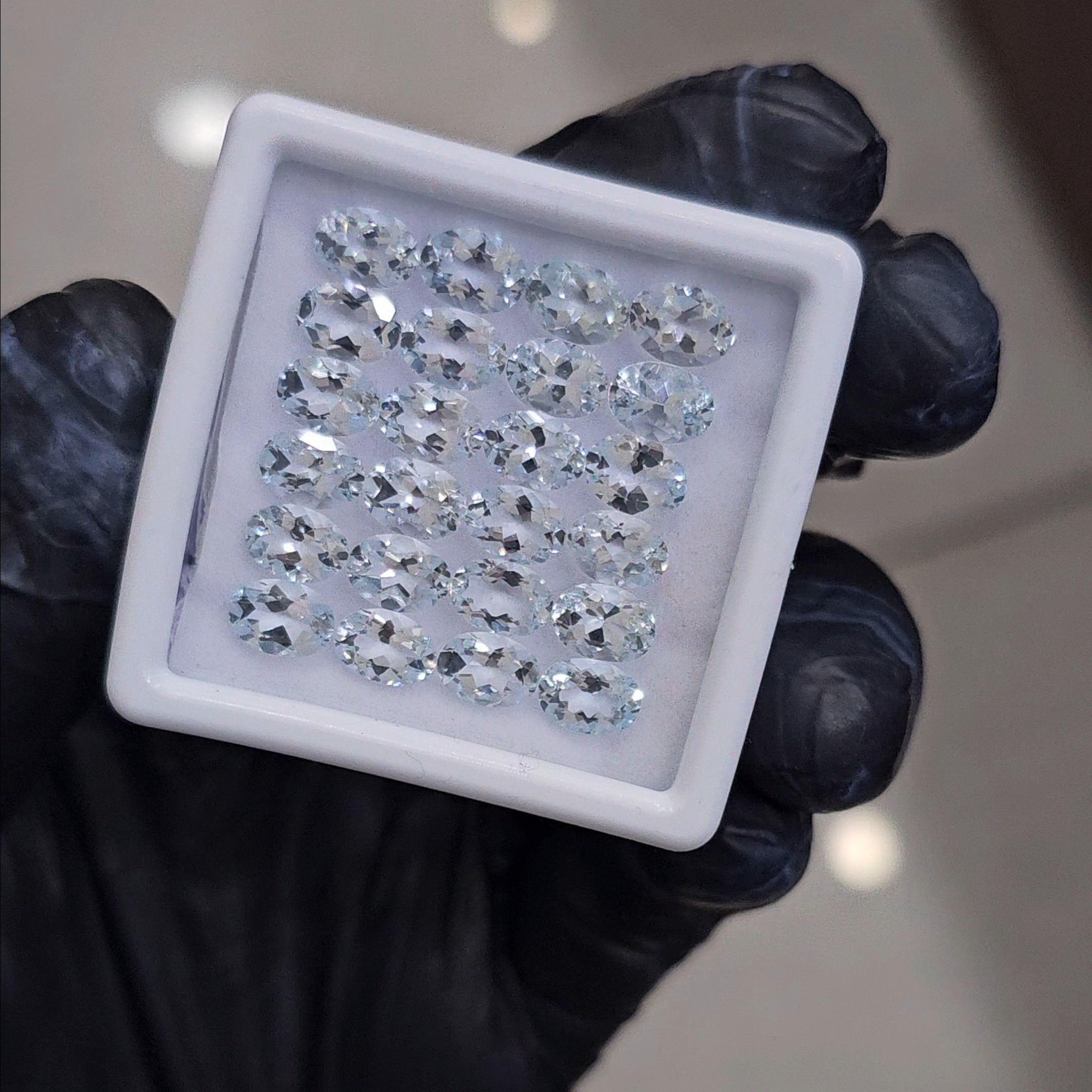 24 Pcs of Natural Aquamarine Faceted | Oval | Size: 7x5mm - The LabradoriteKing