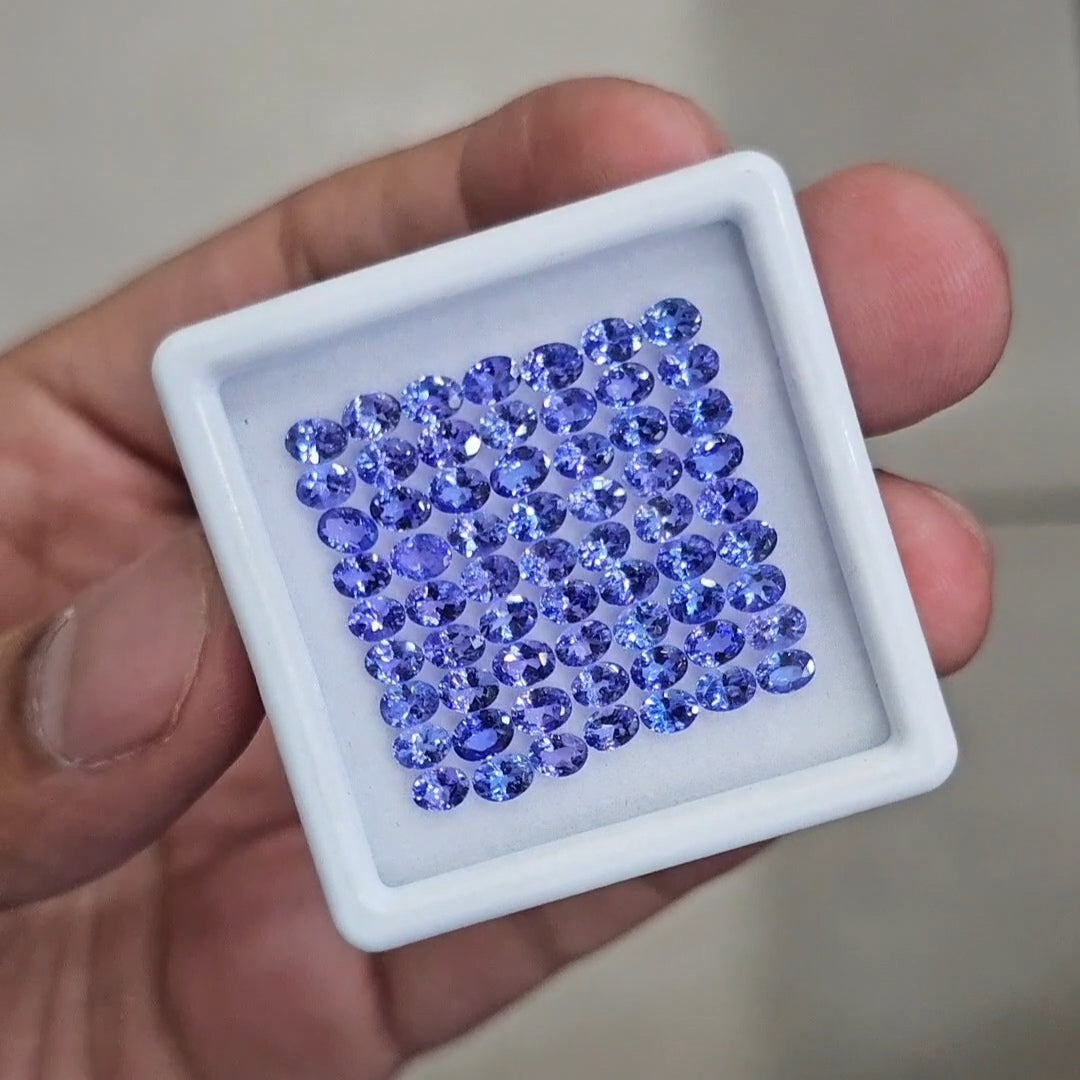 63Pcs Natural Tanzanite Faceted  | Oval | Size: 4x3mm