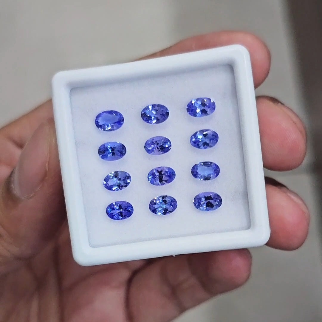 12Pcs Natural Tanzanite Faceted  | Oval | Size: 6x4mm