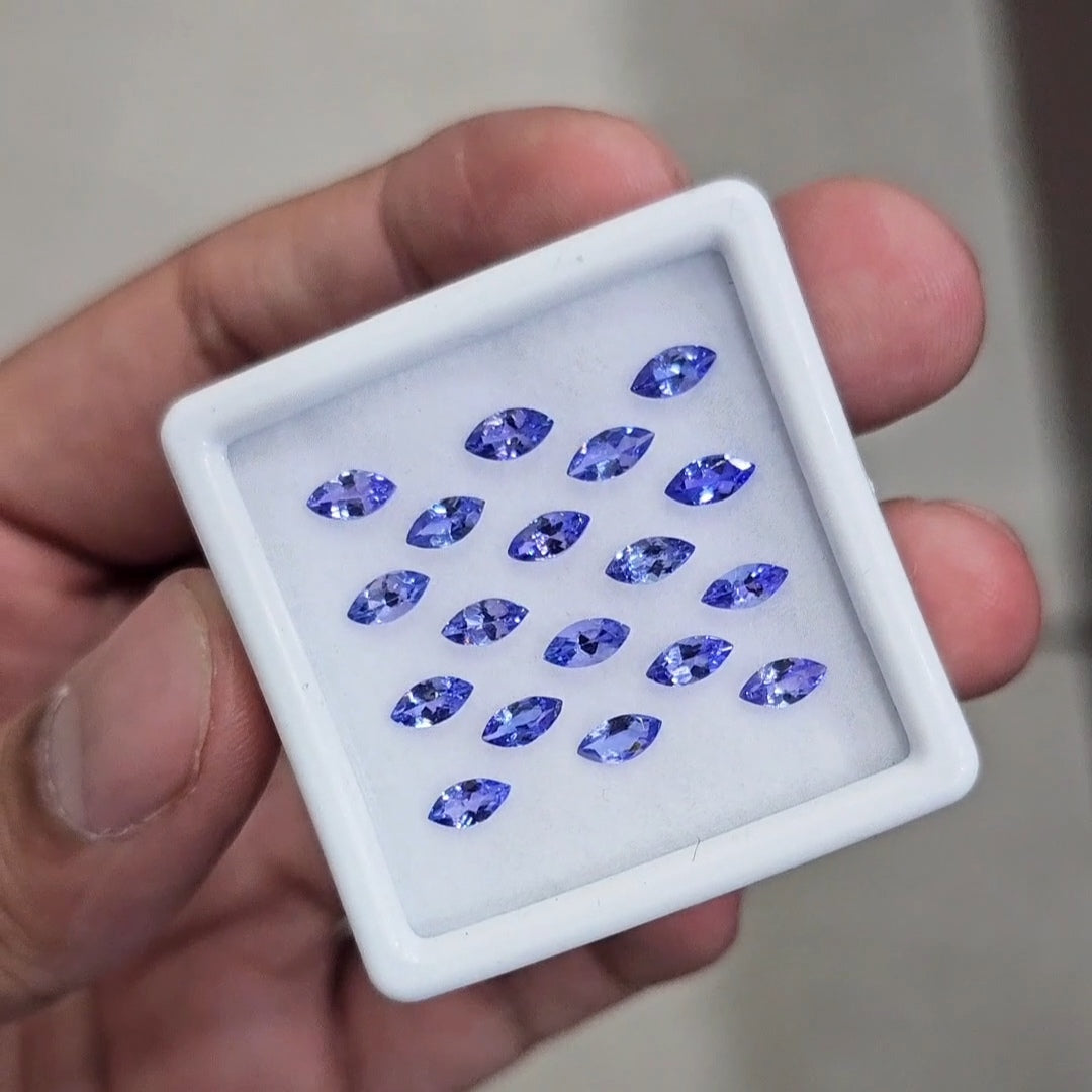 18Pcs Natural Tanzanite Faceted  | Marquise | Size: 6x3mm