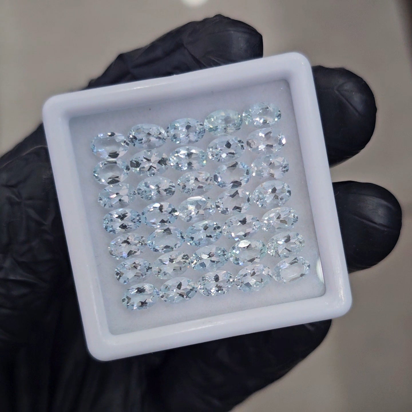 35Pcs of Natural Aquamarine Faceted  | Oval | Size: 6x4mm