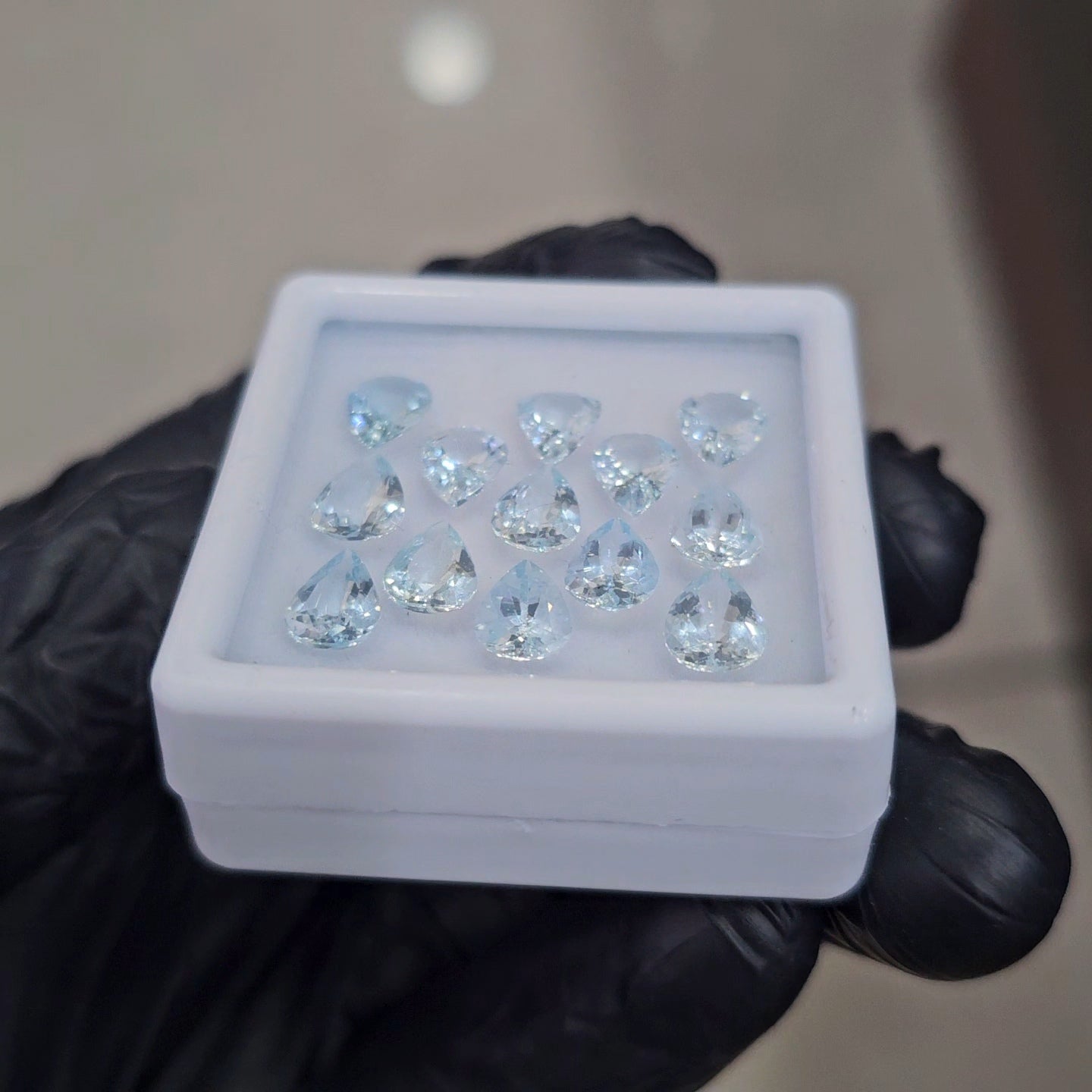 13Pcs of Natural Aquamarine Faceted  | Pear | Size: 8x6mm