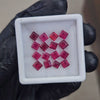 56Pcs of Natural Ruby Faceted  | Square | Size: 4-5mm