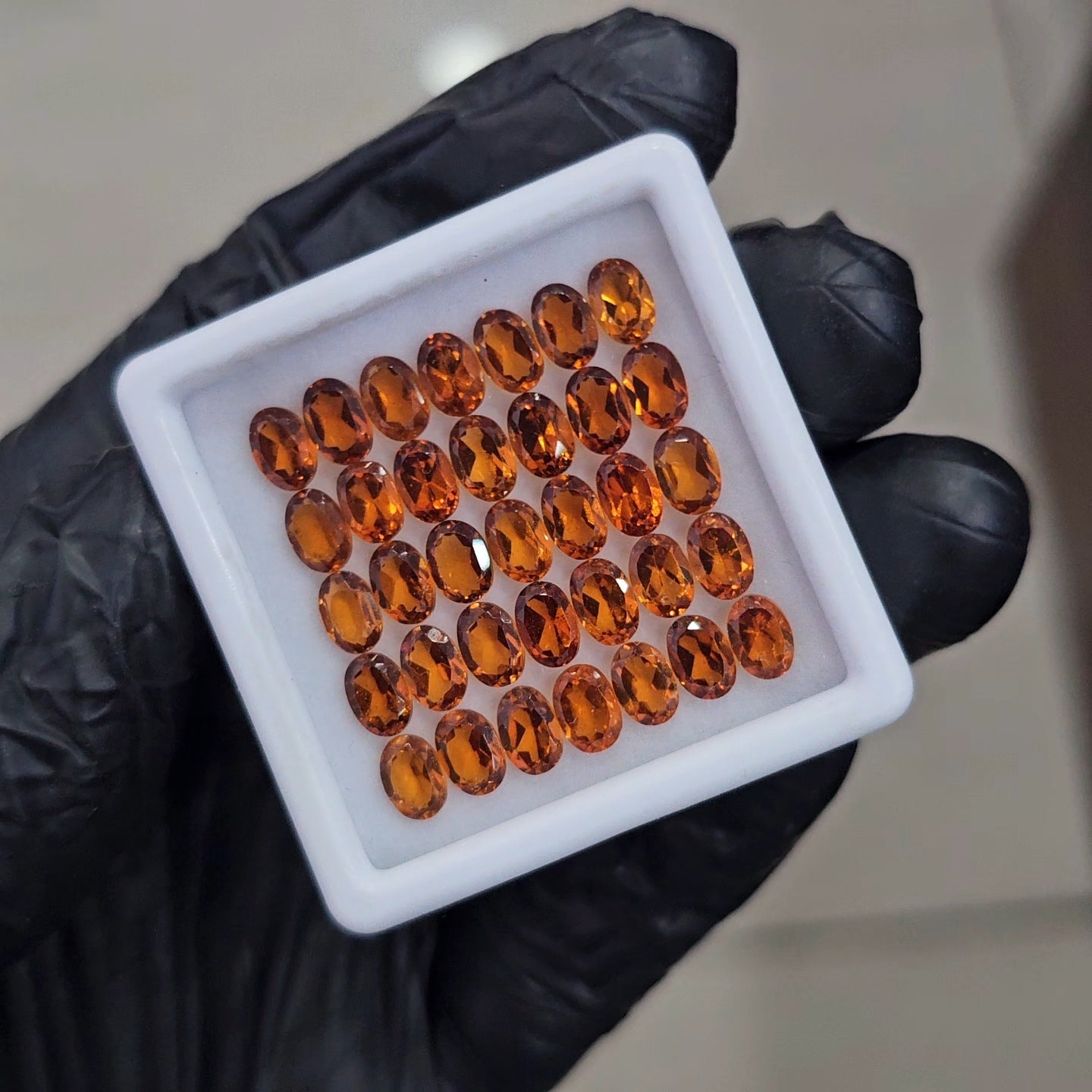 35Pcs of Natural Orange Garnet Faceted | Oval | Size: 6x4mm
