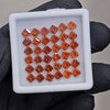 36Pcs of Natural Orange Garnet Faceted | Square | Size: 4mm