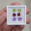 1 Box of  Natural Peridot, Amethyst & Mozambique Garnet Faceted | Round | Size: 7-8mm