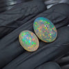 2pcs Natural Ethiopian Opal Cabochon | Oval | Size: 16-19mm