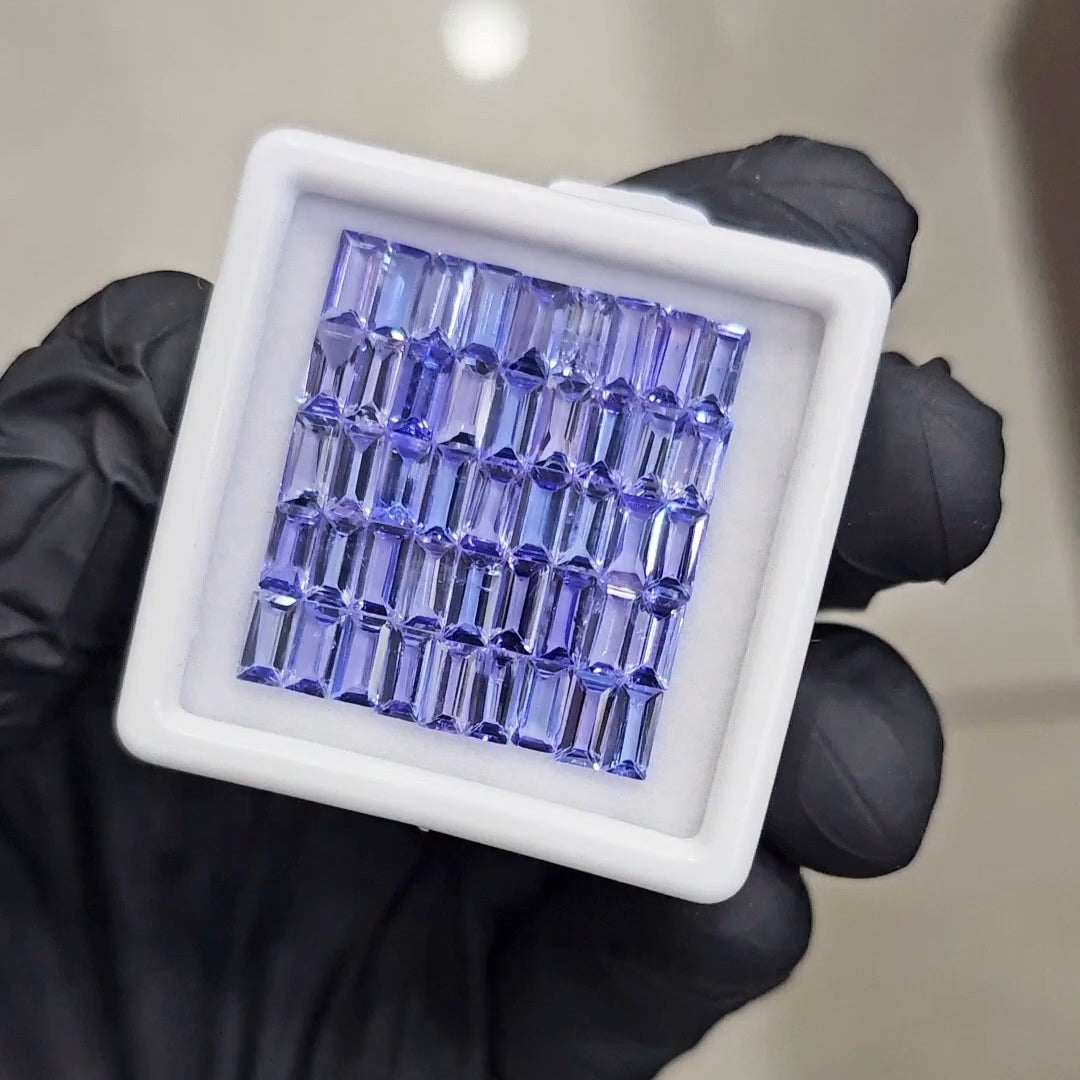 45 Pcs of Natural Tanzanite Faceted | Rectangle | Size: 6x3mm - The LabradoriteKing