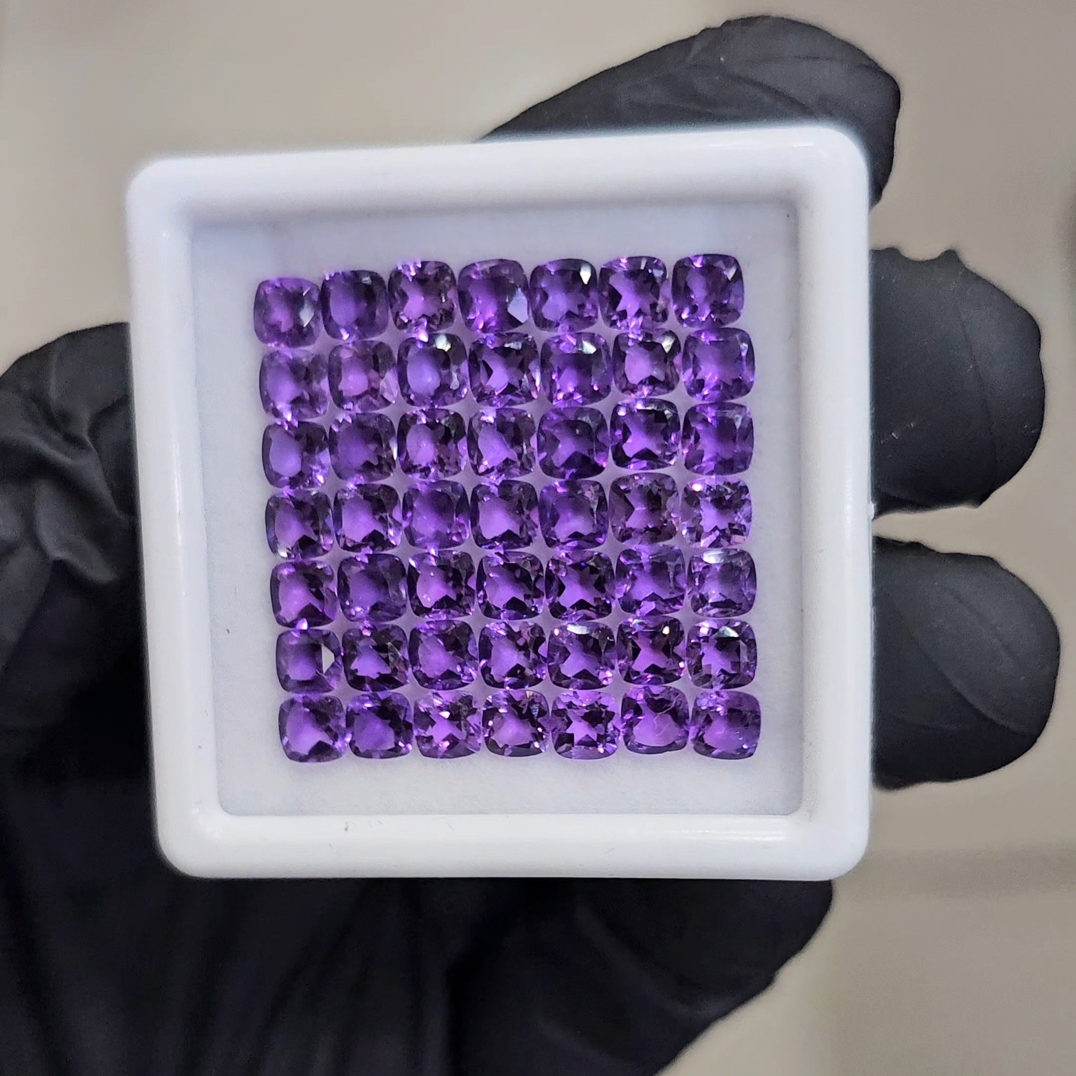 49 Pcs of Natural Amethyst Faceted | Cushion | Size: 4mm - The LabradoriteKing