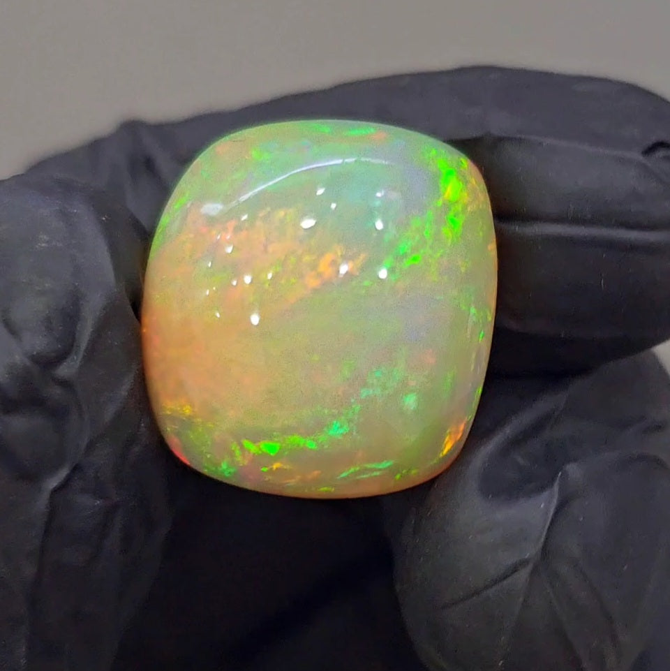 Natural Ethiopian Opal Cabochon | Rectangle | Size: 20x19mm