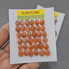 1 Card of Natural Sunstone Cabochons | 36 Pcs | Shimmering Quality