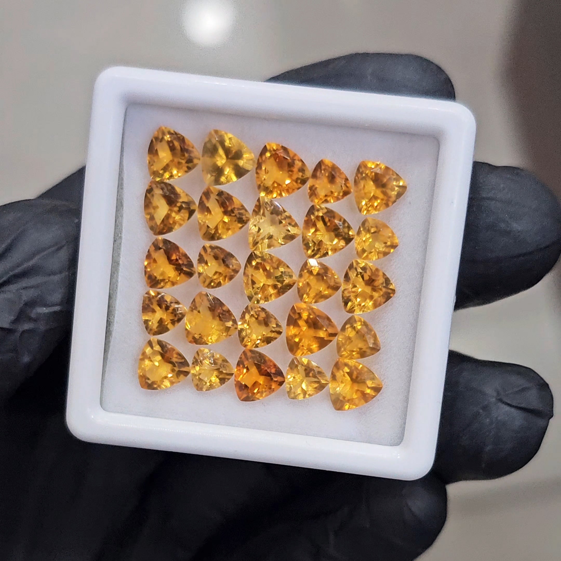 25 Pcs Of Natural Citrine Faceted | Shape: Trillion | Size: 5-6mm
