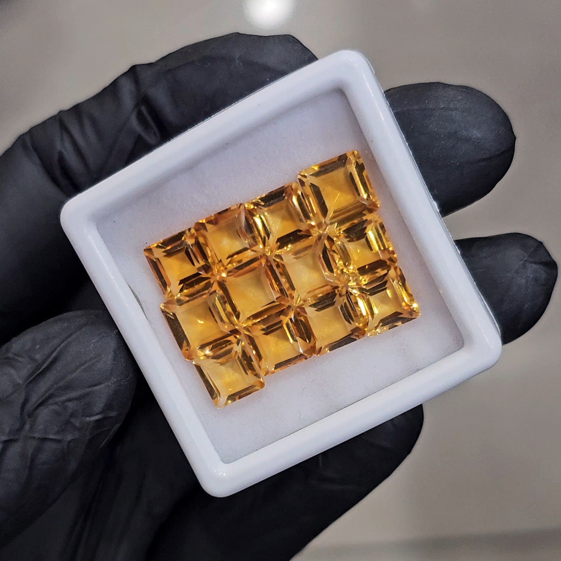 12 Pcs Of Natural Citrine Faceted | Shape: Square | Size: 7-8mm