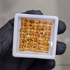 28 Pcs Of Natural Citrine Faceted | Shape: Square | Size: 4-7mm