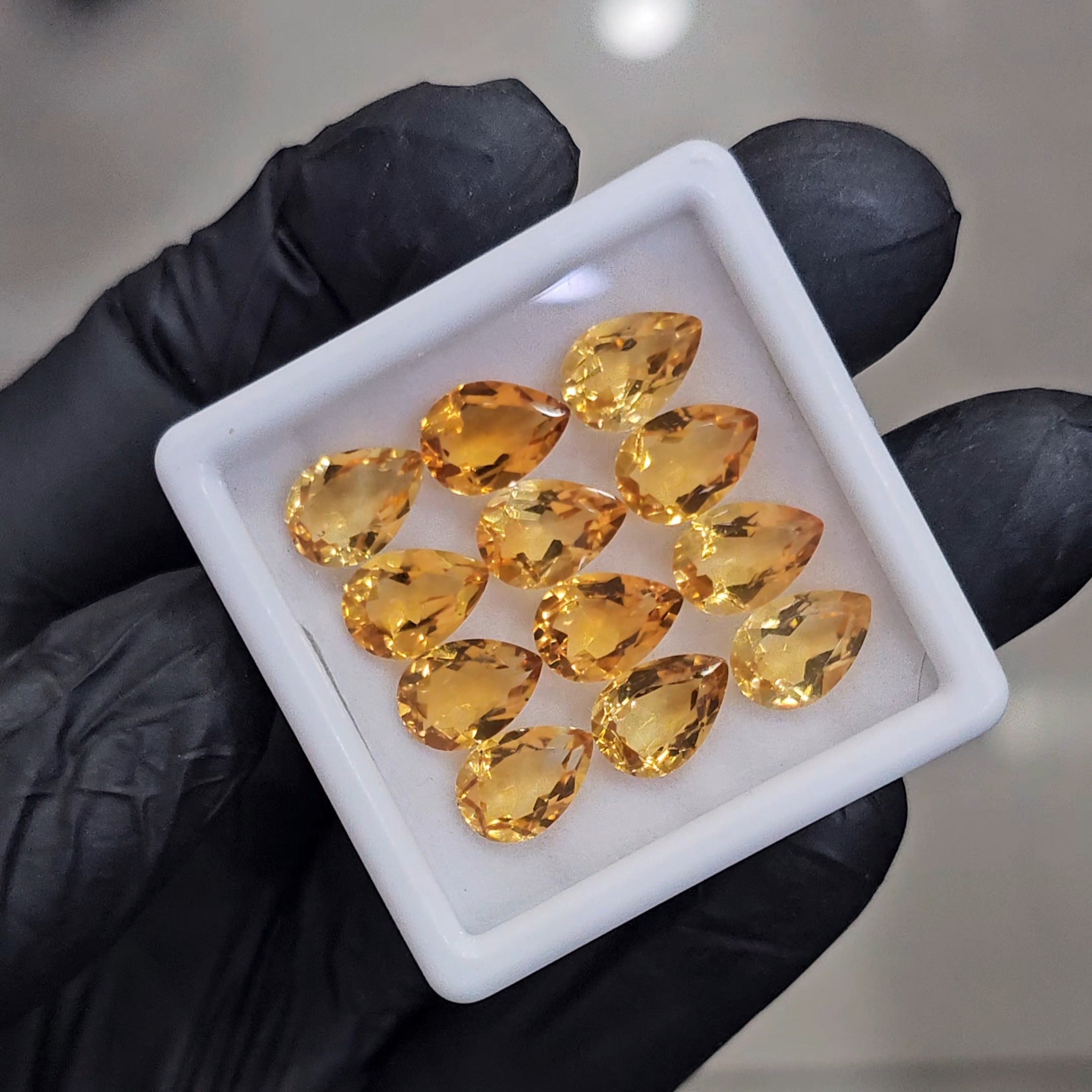 12 Pcs Of Natural Citrine Faceted | Shape: Pear | Size: 9x7mm