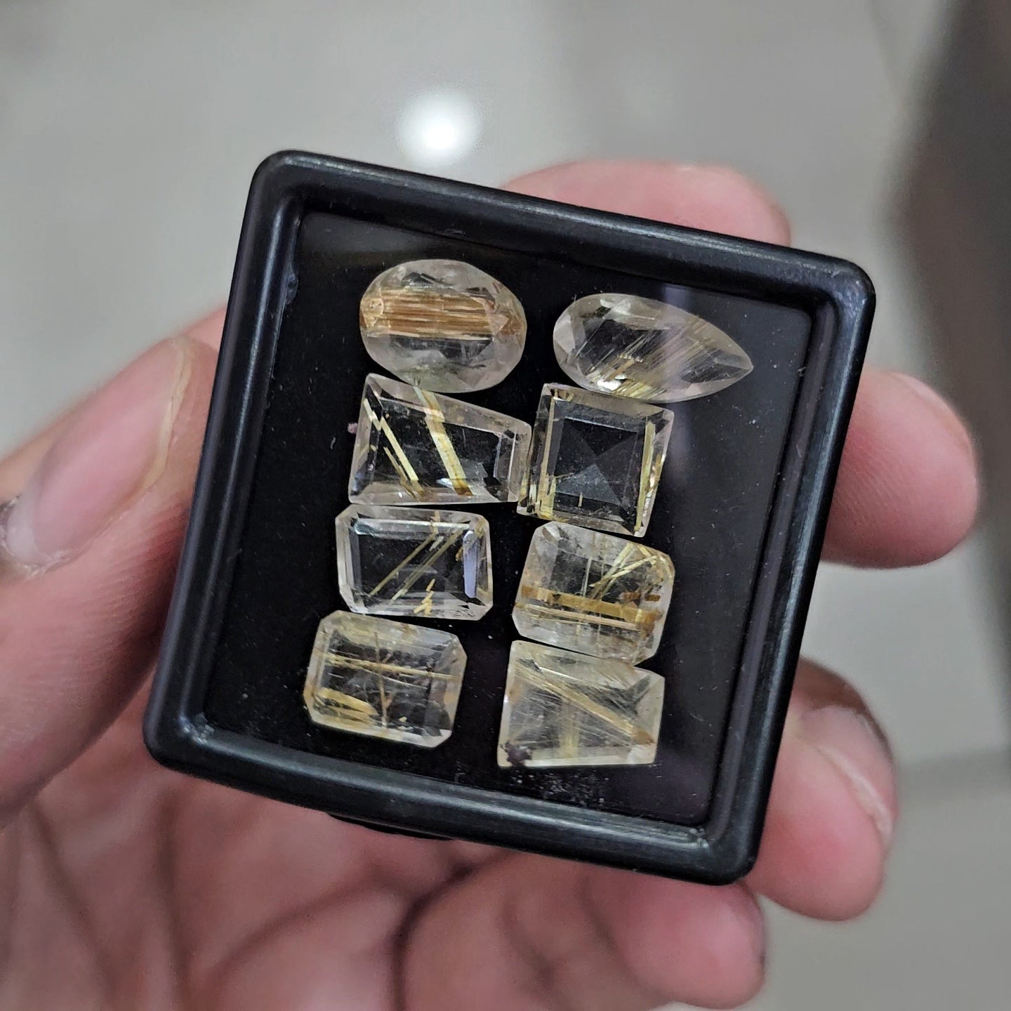 8 Pcs Natural Golden Rutile Quartz Faceted | Shape: Mix | Size: 8-14mm