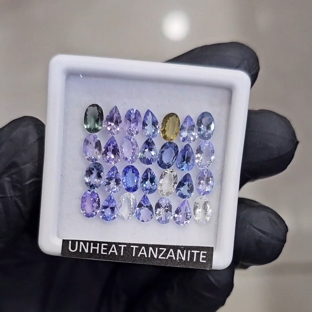 28 Pcs Of Natural Unheated Tanzanite Faceted | Shape: Oval & Pear | Size: 6x4mm