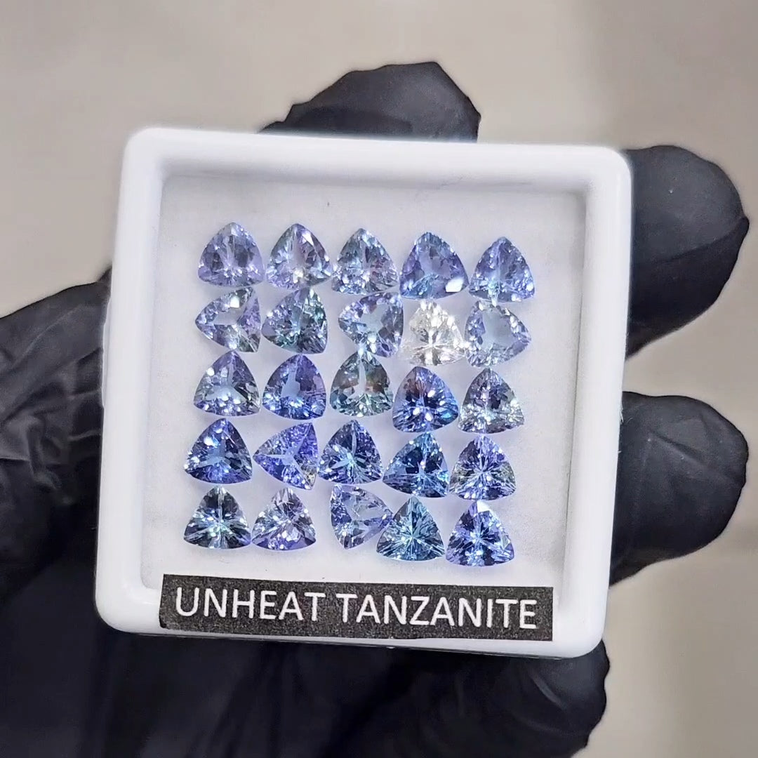 25Pcs Of Natural Unheated Tanzanite Faceted | Shape: Trillion | Size: 5.5mm