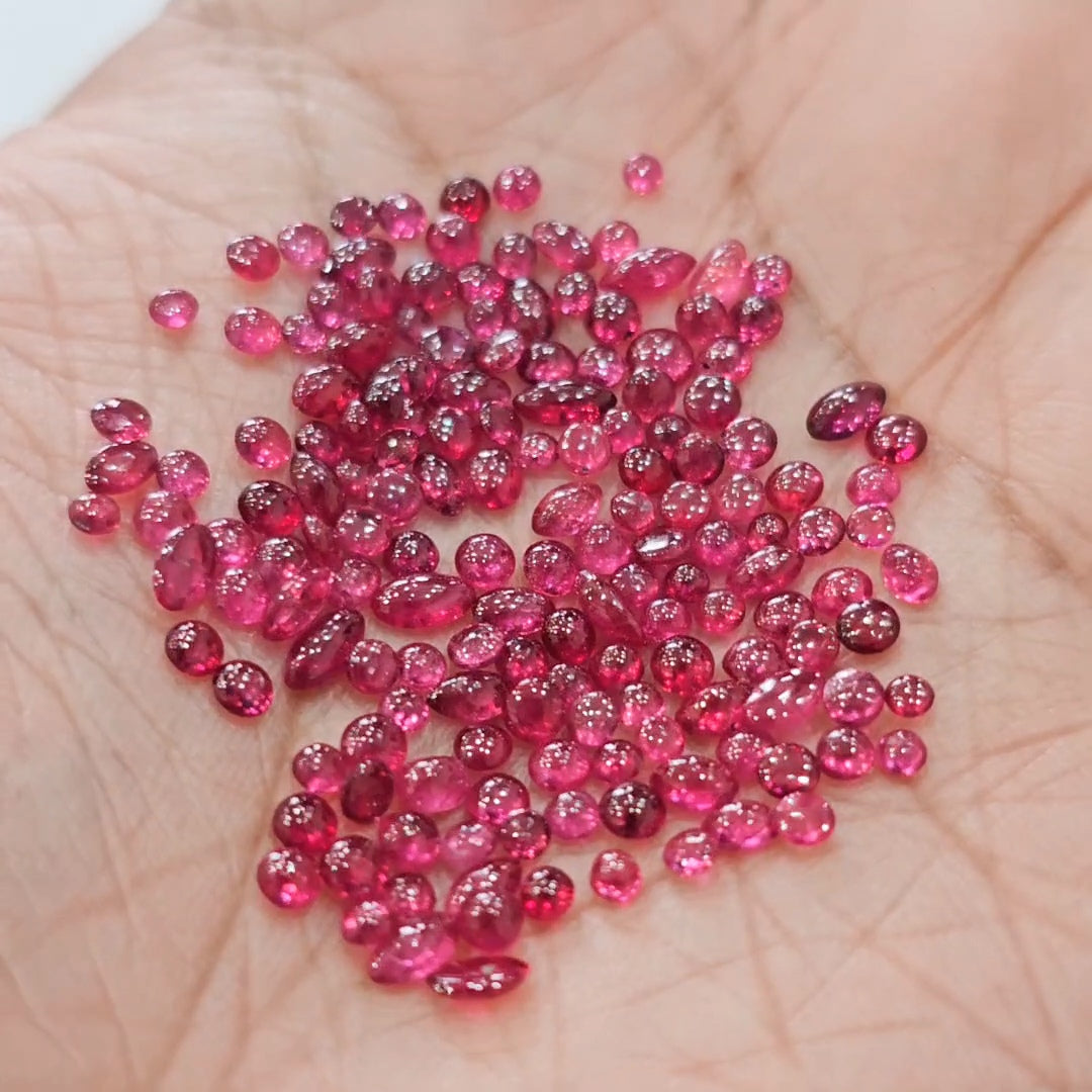 10 Carats Mozambique Pigeon Blood Ruby Cabochons | Minor Heat Only | 2–4mm | ~80 Pcs