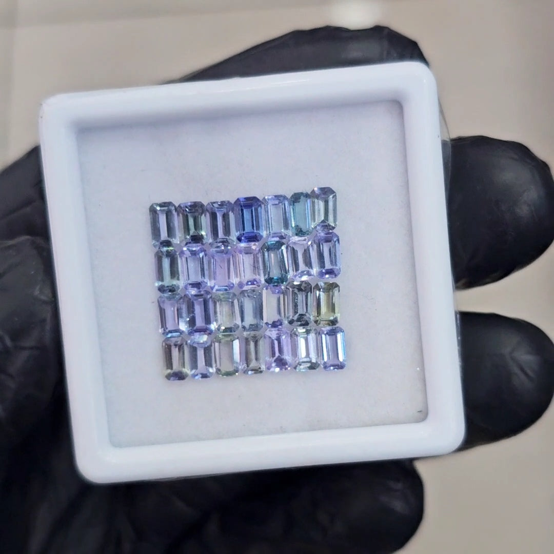 28 Pcs Of Natural Unheated Tanzanite  Faceted | Shape: Rectangle | Size: 5x3mm - The LabradoriteKing