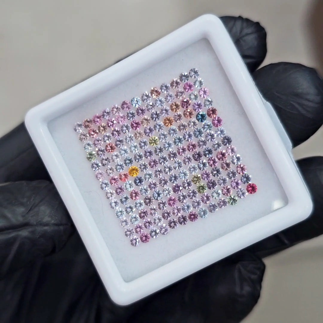 1 Box Of Natural  Spinel From Buram | 2mm| Round Ideal Cut - The LabradoriteKing