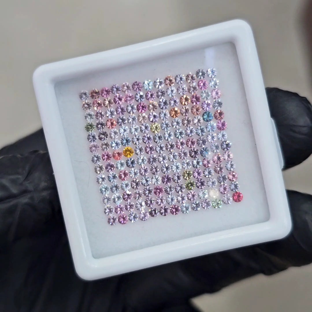 1 Box Of Natural  Spinel From Buram | 2mm| Round Ideal Cut - The LabradoriteKing