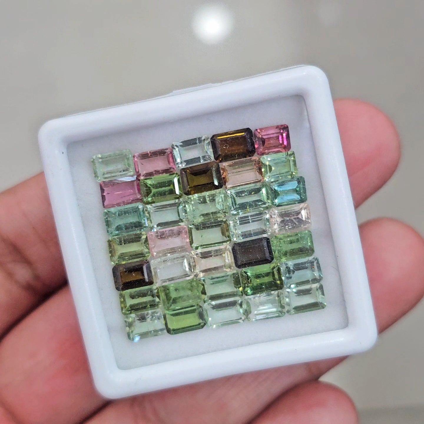 35pcs Of Natural Tourmaline Faceted | Sizes:5-7mm| Rectangle - The LabradoriteKing