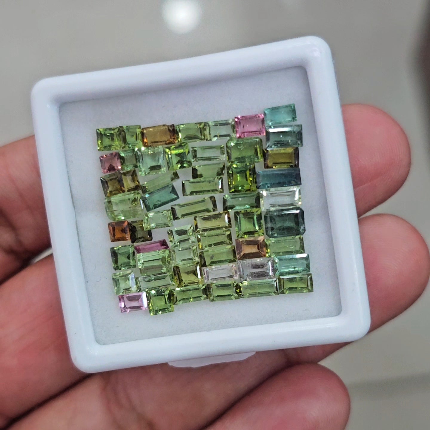 54pcs Of Natural Tourmaline Faceted | Sizes:3-6mm| Rectangle - The LabradoriteKing