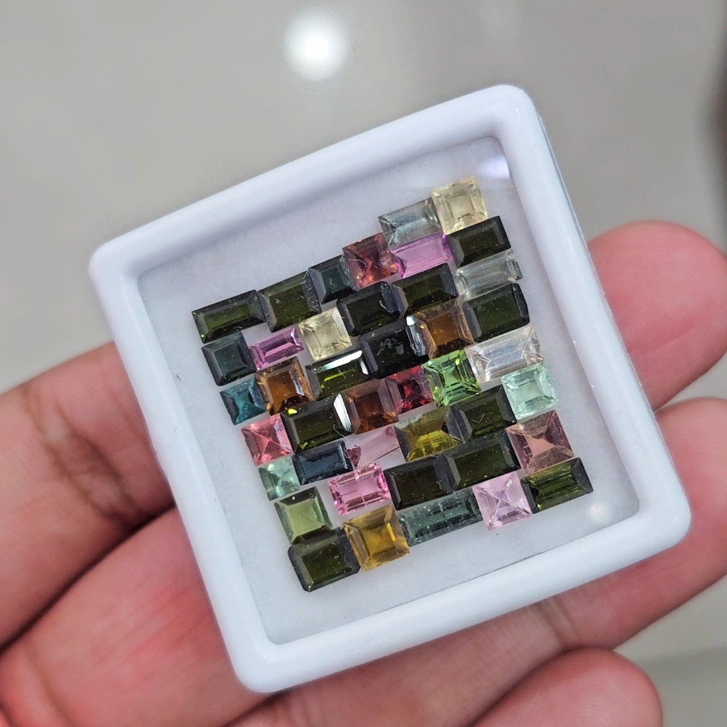 42pcs Of Natural Tourmaline Faceted | Sizes:3-7mm| Rectangle - The LabradoriteKing